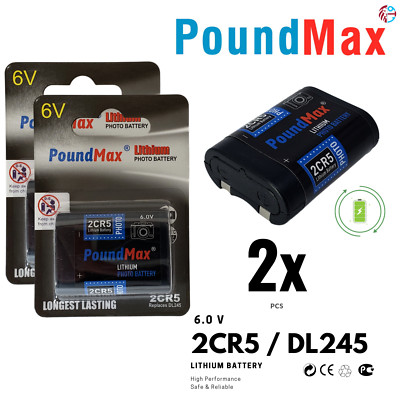 2CR5 Super 6 V Lithium-Ionen PoundMax Fotobatterie hohe Kapazität 2er Pack