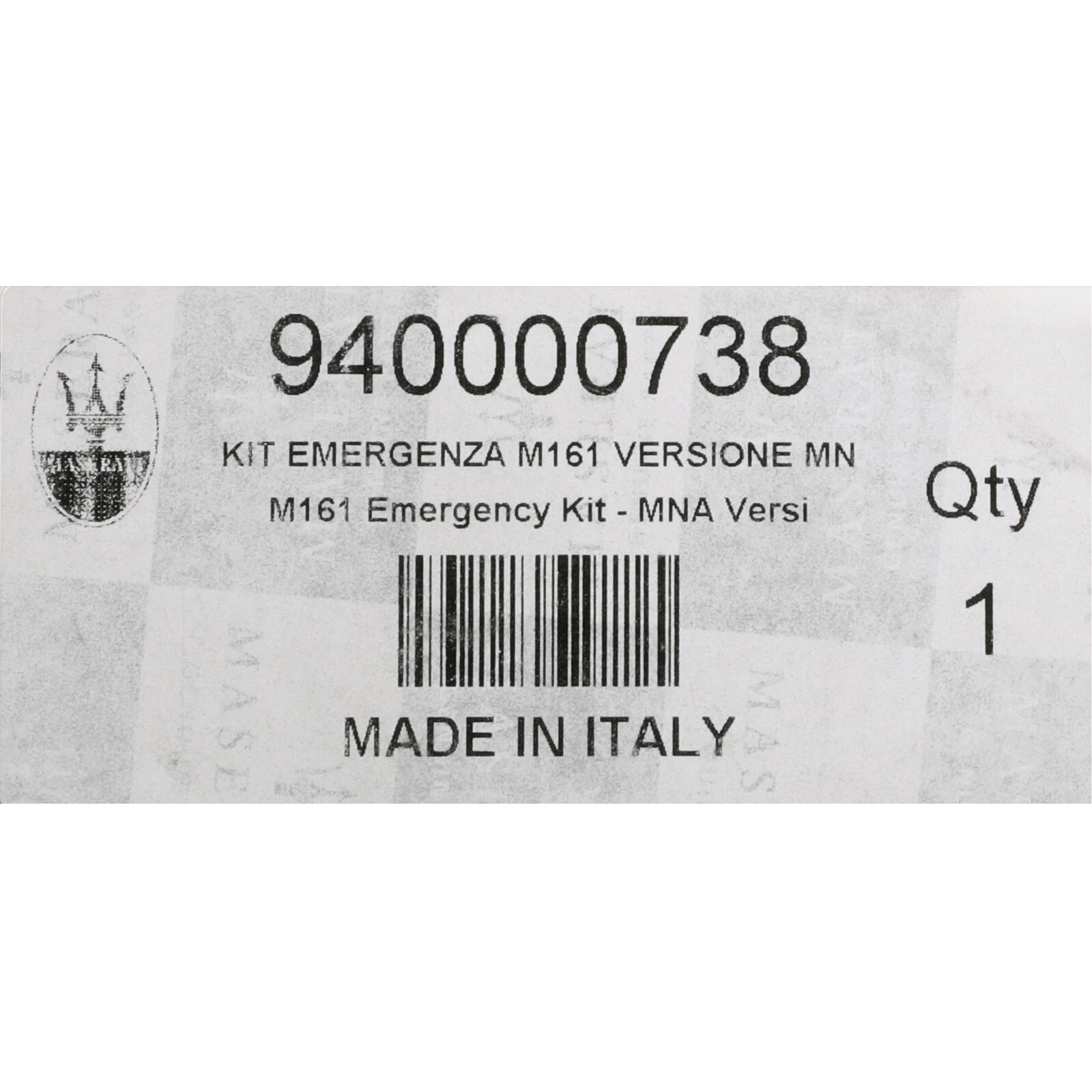 GENUINE MASERATI ROAD SIDE EMERGENCY KIT OEM NEW 940000738