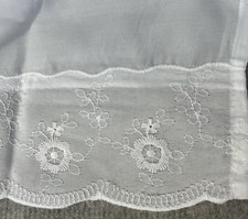 Lorraine Tailored VALANCE white Candlewicking border Rod pocket Scalloped