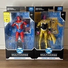 McFarlane DC Multiverse Sinestro Parallax & Commander Steel Gold Label Target EX