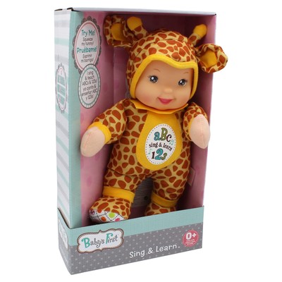 Sing & Learn Bilingual Giraffe Blue Soft & Cuddly Singing Musical Doll, Teach...