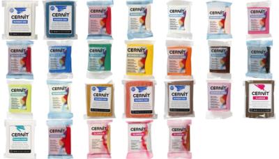 Cernit Modellierung Tonofen gehärtet Porzellan Oberfläche verschiedene Farben Handwerk 56g