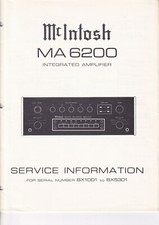 Service manual for McIntosh MA 6200