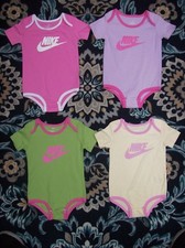 Nike Bodysuit 1pc Baby Boy Girl 3-6 9-12 Mos Swoosh New