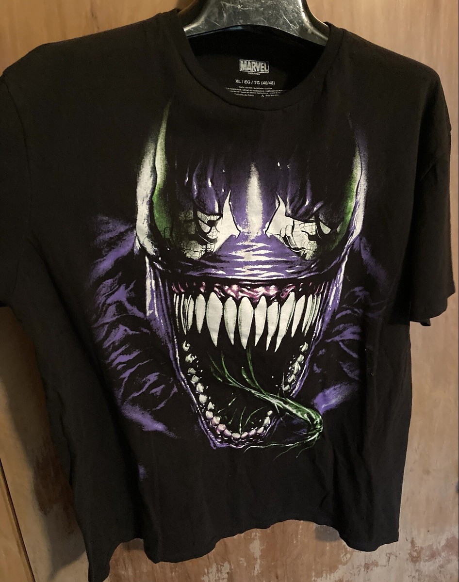 Marvel Comics Venom Spiderman W/ Long Tongue XL 46 48 Black