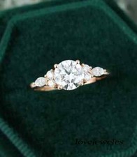 2.28CT Round Cut Lab-Created Diamond Engagement Wedding Ring 14K Rose Gold Over