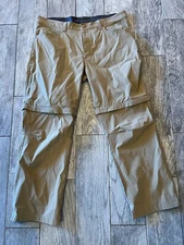 Eddie Bauer Convertible Tech hiking pants size 38x30 Mens 38 x 30 Nylon Zip Off