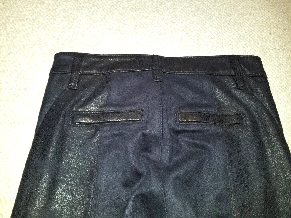 Pantalones Mujer-ROJO-SAKS FIVE AVENUE-negro elástico imitación cuero/gamuza ajustados-24 Foto 4 de 4