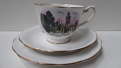 ROYAL STANDARD CHAFFEY MEMORIAL MILDURA TRIO BONE CHINA TEA CUP SAUCER PLATE 