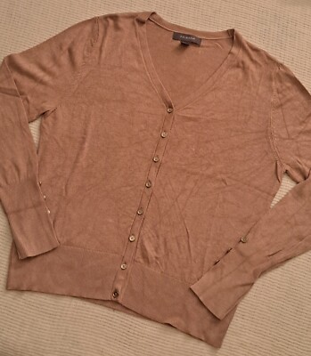 Primark Cardigan Knit Jumper Old Money Gold Buttons M Beige Brown