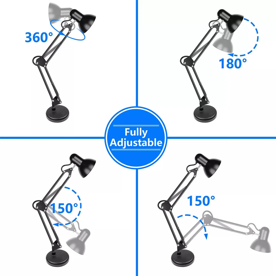 LED Desk Lamp Adjustable Swing Arm Lamp with Clamp Eye-Caring Reading Desk Light - Image 4 of 4