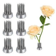 6pcs Flower Frog, Round Stainless Floral Frogs for Arrangements (Silver, 0.7")