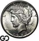 1927-S Peace Dollar, Blast White Lustrous Gem BU++ Better Date, Tough This Nice!