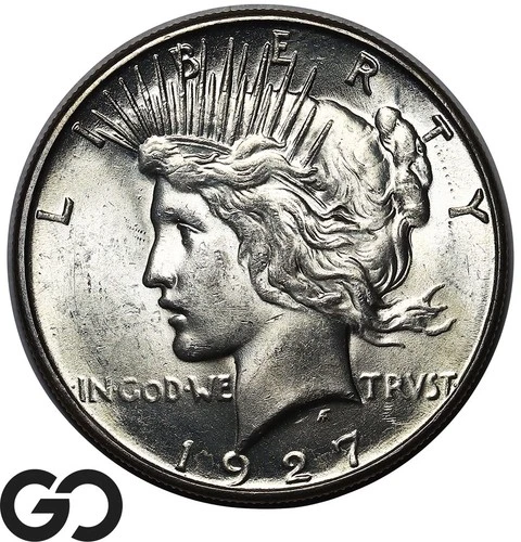 1927-S Peace Dollar, Blast White Lustrous Gem BU++ Better Date, Tough This Nice!