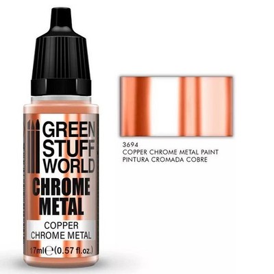 Green Stuff World GSW3694 - Chrome Metal Paint - Copper Color 17Ml - Neu