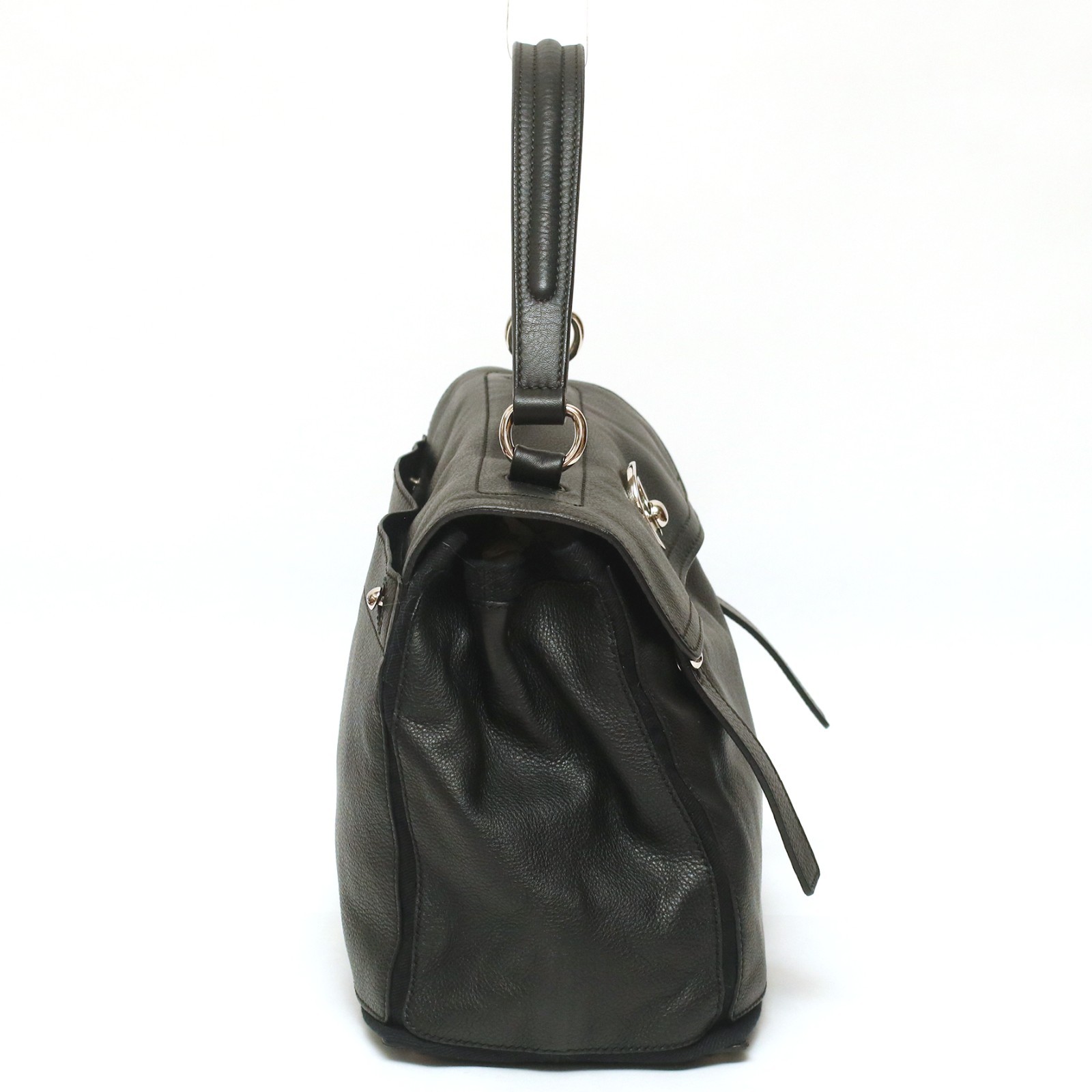 Borsa a tracolla Yves Saint Laurent YSL M Two nera pelle pieno fiore manico superiore