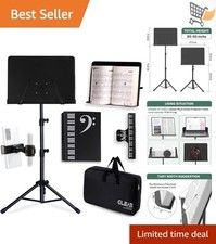 Sheet Music Stand Alloy Steel 55in Adjustable Portable with Bag Accessories