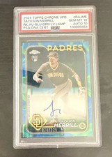 2024 Topps Chrome Update Jackson Merrill Blue Green Lava Lamp Auto /125 PSA 10