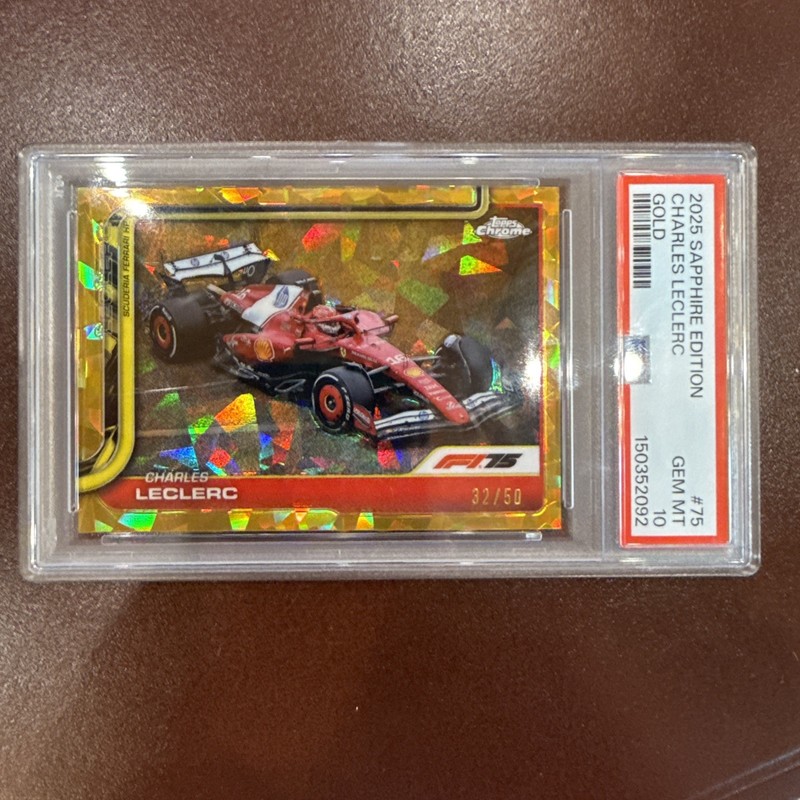 Charles LeClerc - 2025 TOPPS Chrome Sapphire F1 - Gold 32/50 PSA 10