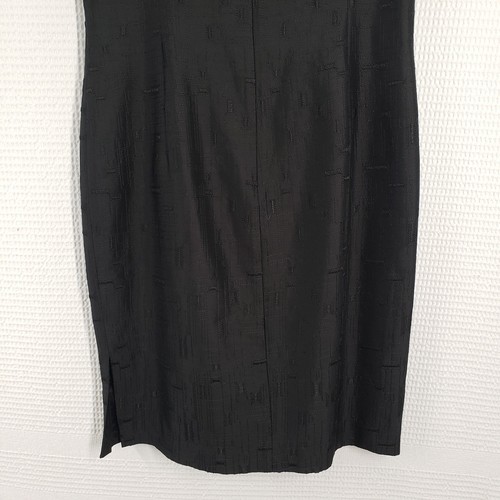Vintage Talbots Silk Slip Dress Womens 14 Black Embroidered Cocktail Wedding 90s - Picture 13 of 19