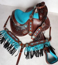 Western Leather Barrel Racing Horse Saddle Handmade Racer Equestrian Trail Tack