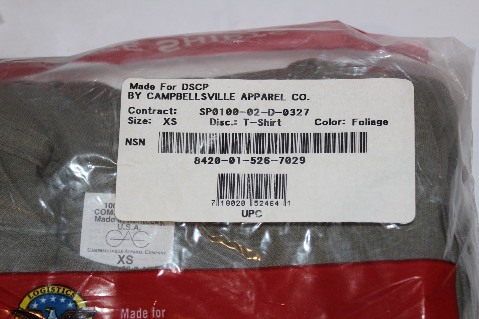 DSCP Military 3-Pack T-Shirts XS Foliage Green 100% Cotton Made in USA NIP