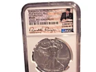 NGC 2016W MS69 BURNISHED LETTERED EDGE ASE LIBERTY COIN ACT SIGNED PRES REGAN
