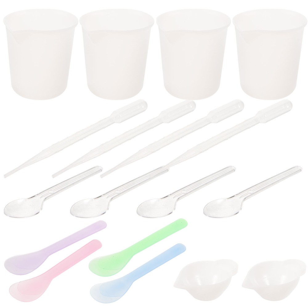 Epoxy Resin Glue Mixing Kit with Silicone Stirring Sticks and Measuring Cup