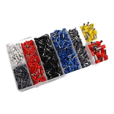 1200tlg Rohr Elektro Crimp Klemmen Set Isoliert Draht Muffen Kit - Bild 1 von 4