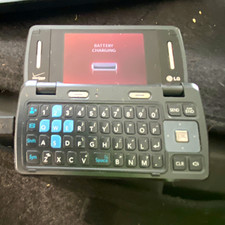 LG Optimus Black Slider Phone QWERTY Keyboard Blue Verizon 20KB Storage