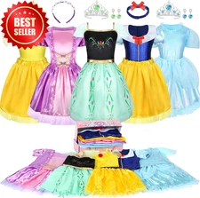 Princess Dress Up Clothes Role Play Costume Gift Set for Little Girls ToddlerToy