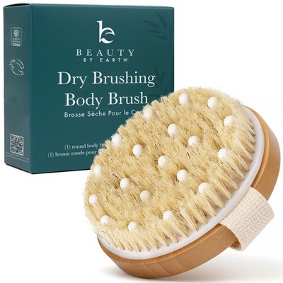Dry Brushing Body Brush for Lymphatic Drainage & Cellulite - Natural Brustles...