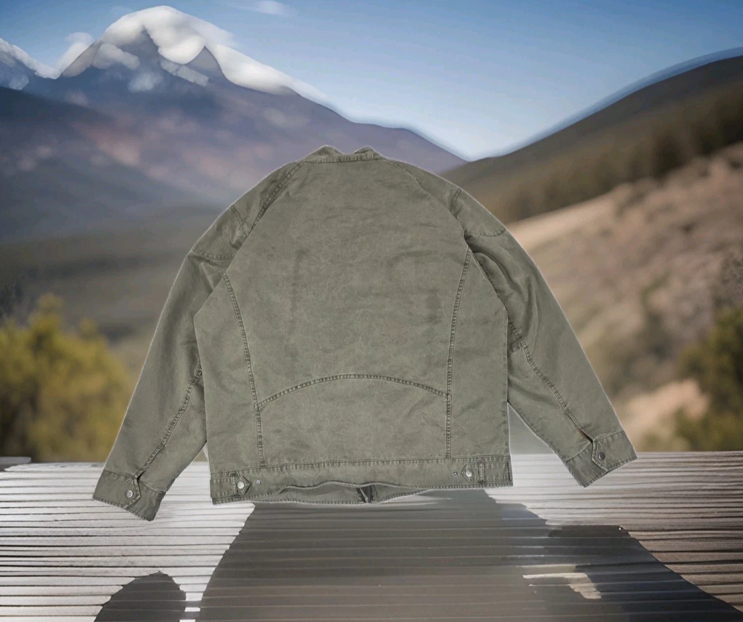 Carbon 2 Cobalt Mens XL Olive Green Canvas Cotton Field Jacket Military Utility - product detail image 3