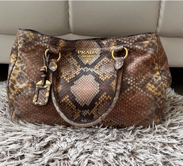 PRADA Leather Exterior Animal Print Bags & Handbags for Women for