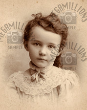 1890's Vintage PHOTO antique Portrait of young GIRL - 413