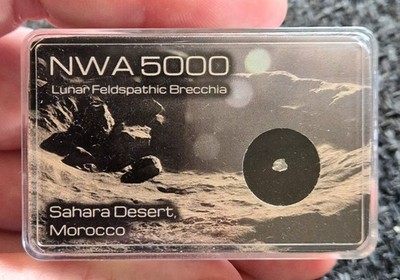 NWA 5000 LUNAR Feldspathic Breccia Meteorite in display box