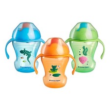 Tommee Tippee Trainer Sippee Cup, 7m , 8oz, Pack of 3 Non-Spill Trainer Cups for
