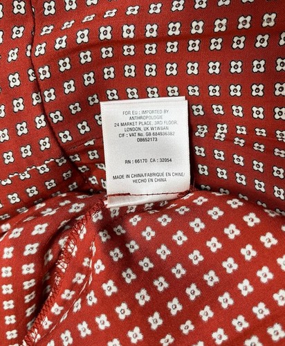 Anthropologie Maeve Farida Overall mit Stehkragen Gr. 10 rot ärmellos neu mit Etikett $ 178 - Bild 8 von 8
