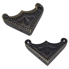 Antrader 12Pcs Metal Box Corner Guard Protector 1.5" x 1.5", Bronze Tone