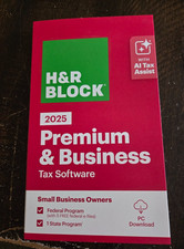 NEW H R Block Tax Software Premium Business 2025 PC Only Product Key Card