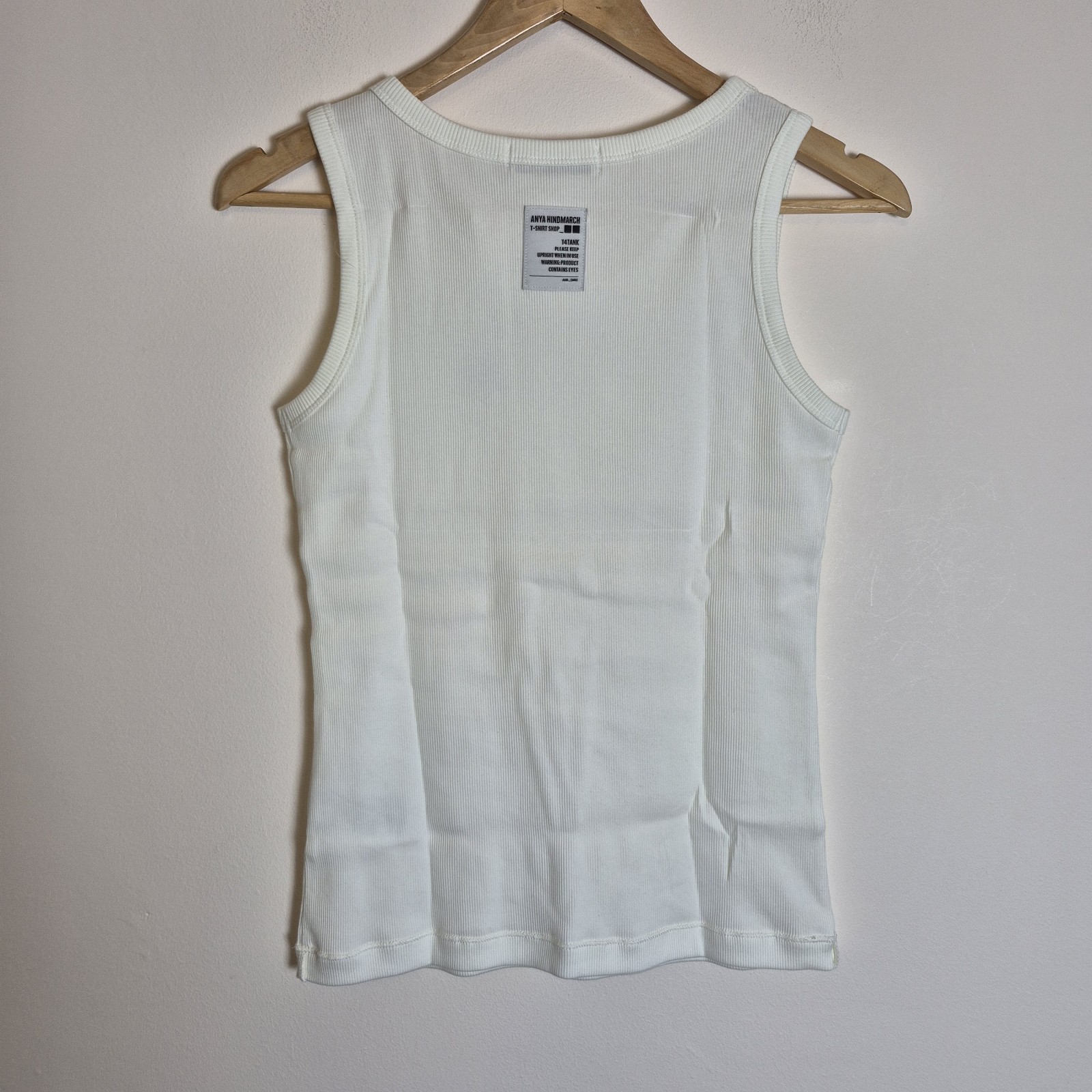 Anya Hindmarch X Uniqlo M Off White Ribbed Cotton Vest Top Sleeveless Tank Eyes thumbnail 6