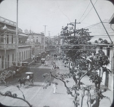 Calle Real Street, Manilla, Philippines, c1910's Magic Lantern Glass Slide