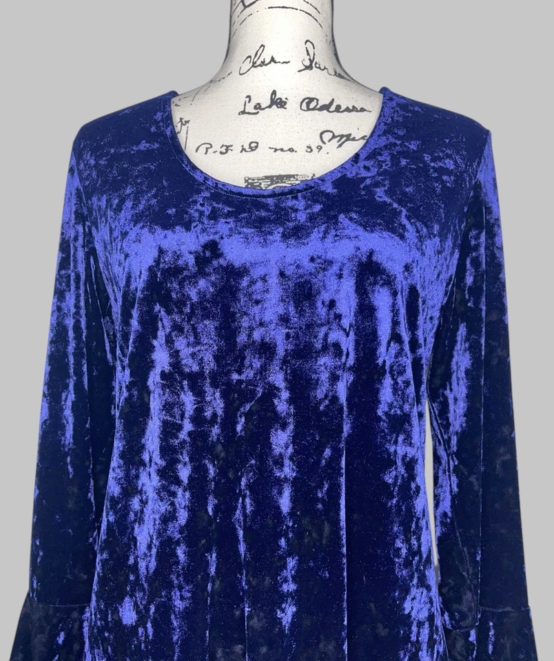 Karen Kane бархата расклешенный рукав миди платье женщин XL фиолетовый ведьмы прихоть готики - Изображение 3 из 4