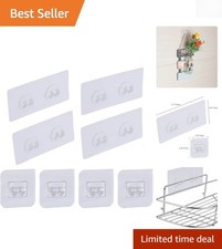 Minimalist 8 Pcs Adhesive Hooks Set for Bathroom Shelves - No Drilling Required