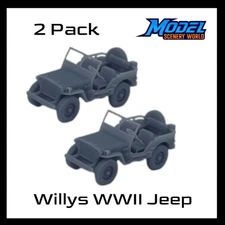 WWII Willy's Army Jeep Open (2pk) - N Scale - Gray