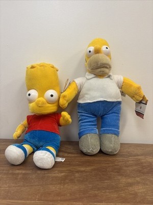 2005 The Simpsons Bart And Homer Simpson Nanco Plush Doll With Tags