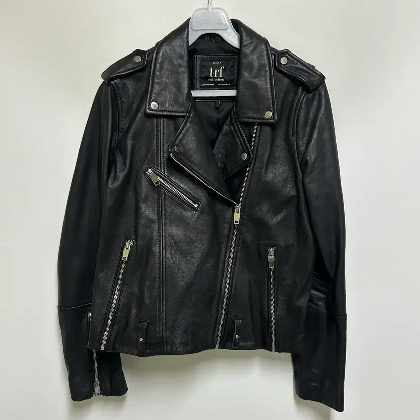 Zara TRF Collection Genuine Leather Rider Jacket, Women's 100