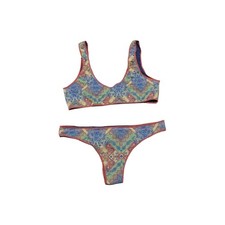 EFFEK F**K Costume 2 Due Pezzi Multicolore REVERSIBILE Donna Mare Spiaggia tg M