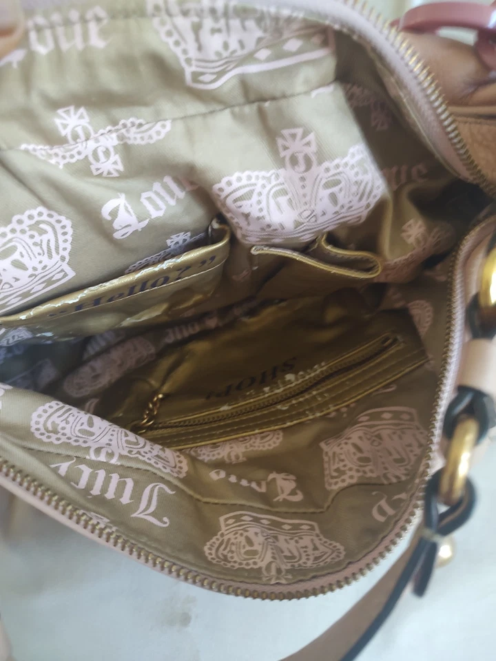 BOLSO HOBO GRANDE JUICY COUTURE Y2K CUERO ROSA CADENA AUDAZ ACENTO Foto 3 de 4