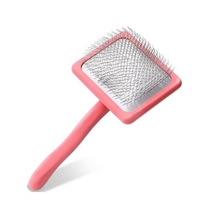 Flying Pawfect Pet Slicker Brush Large Pink Ergonomic Handle For Dogs Cats